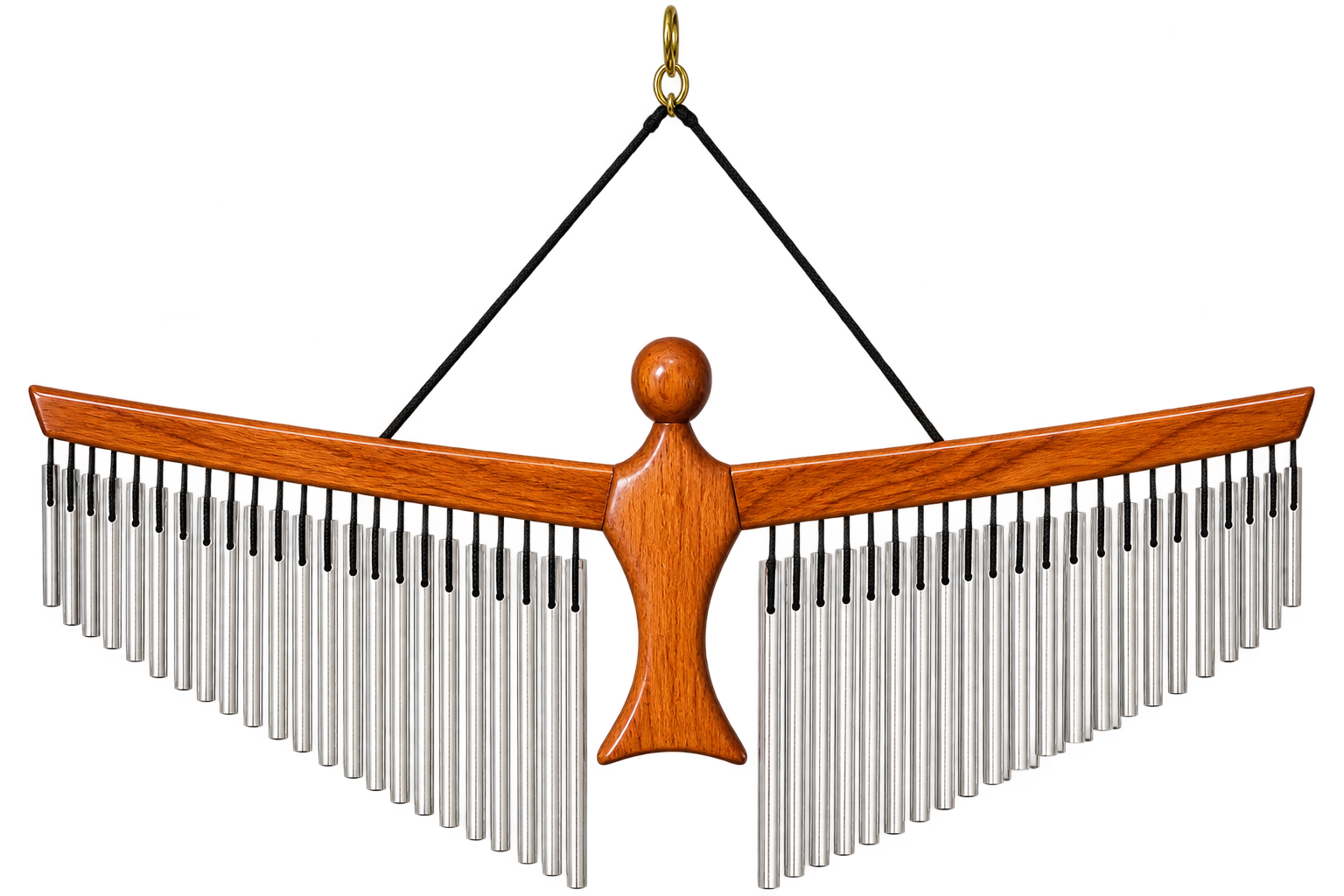 Polished Walnut Wood with Silver Chimes.