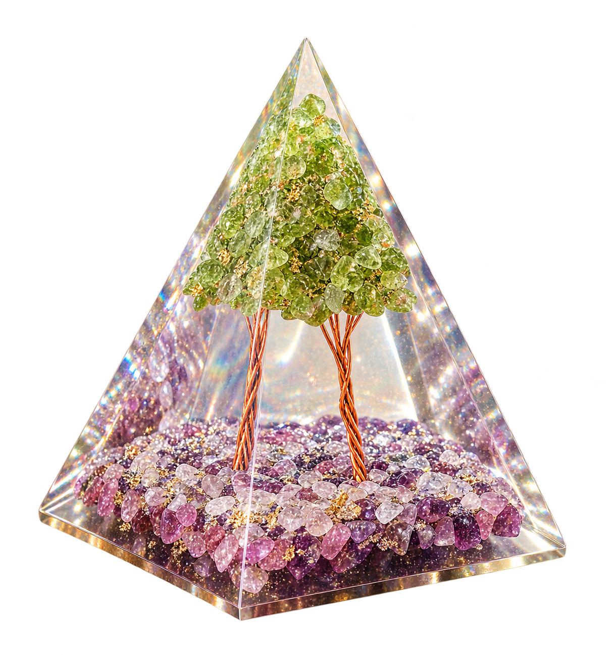 Green with Lavender Crystal