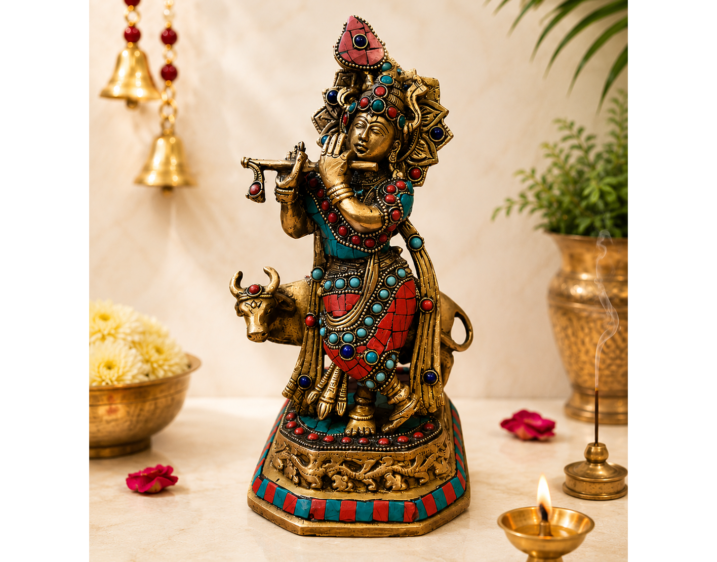 Brass Krishna Idol