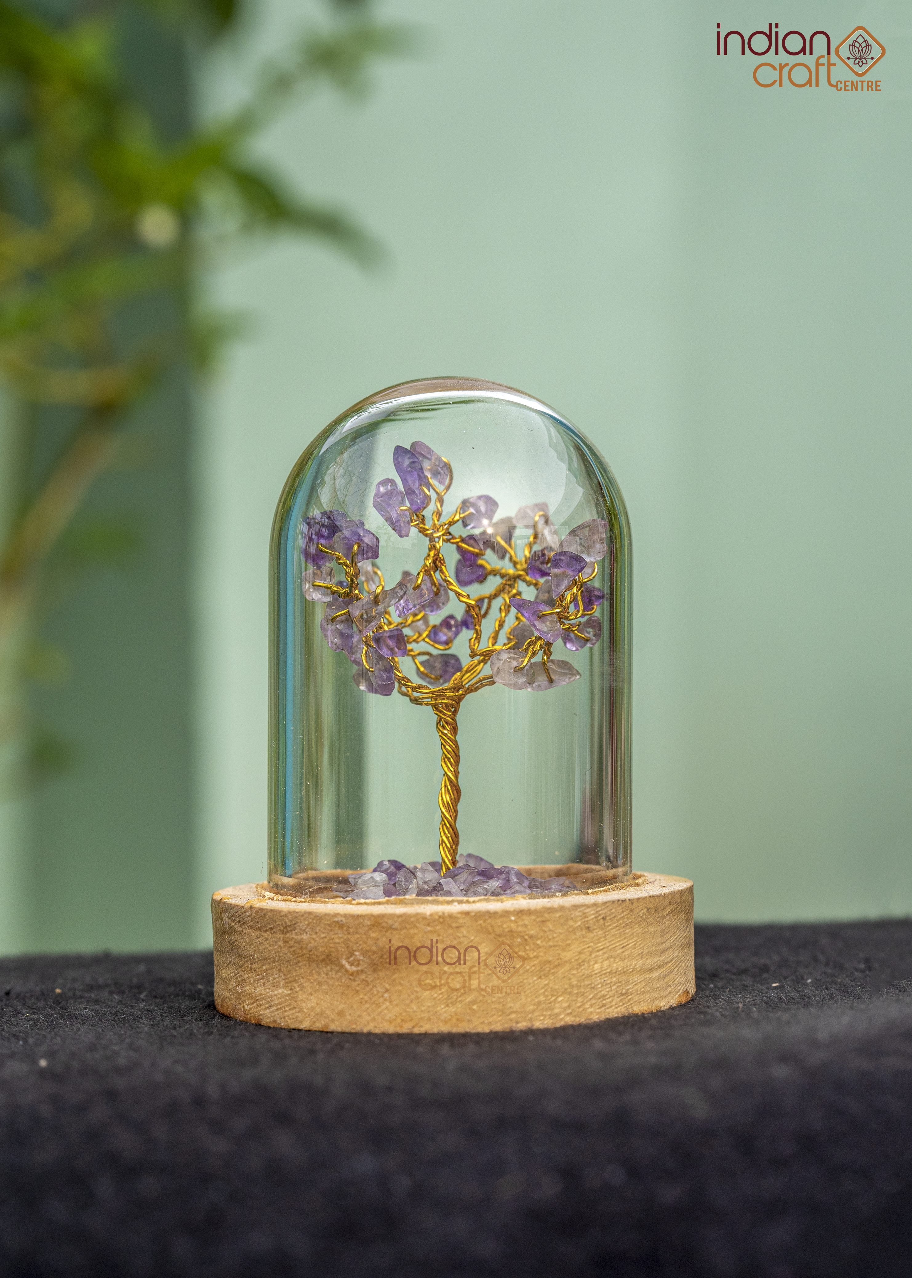 Amethyst Gemstone Tree in Glass Dome