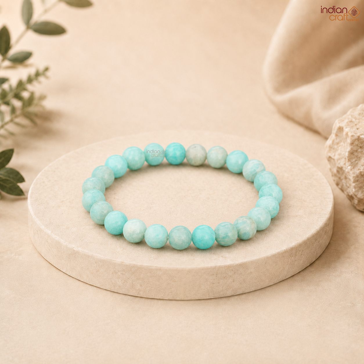 Natural Amazonite Bead Bracelet