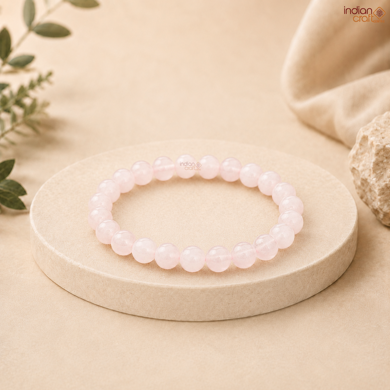 Natural Rose Quartz Bead Bracelet