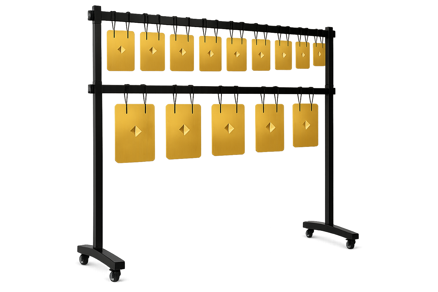 Premium Black Wood & Brass shurti thali Set (14 Notes)