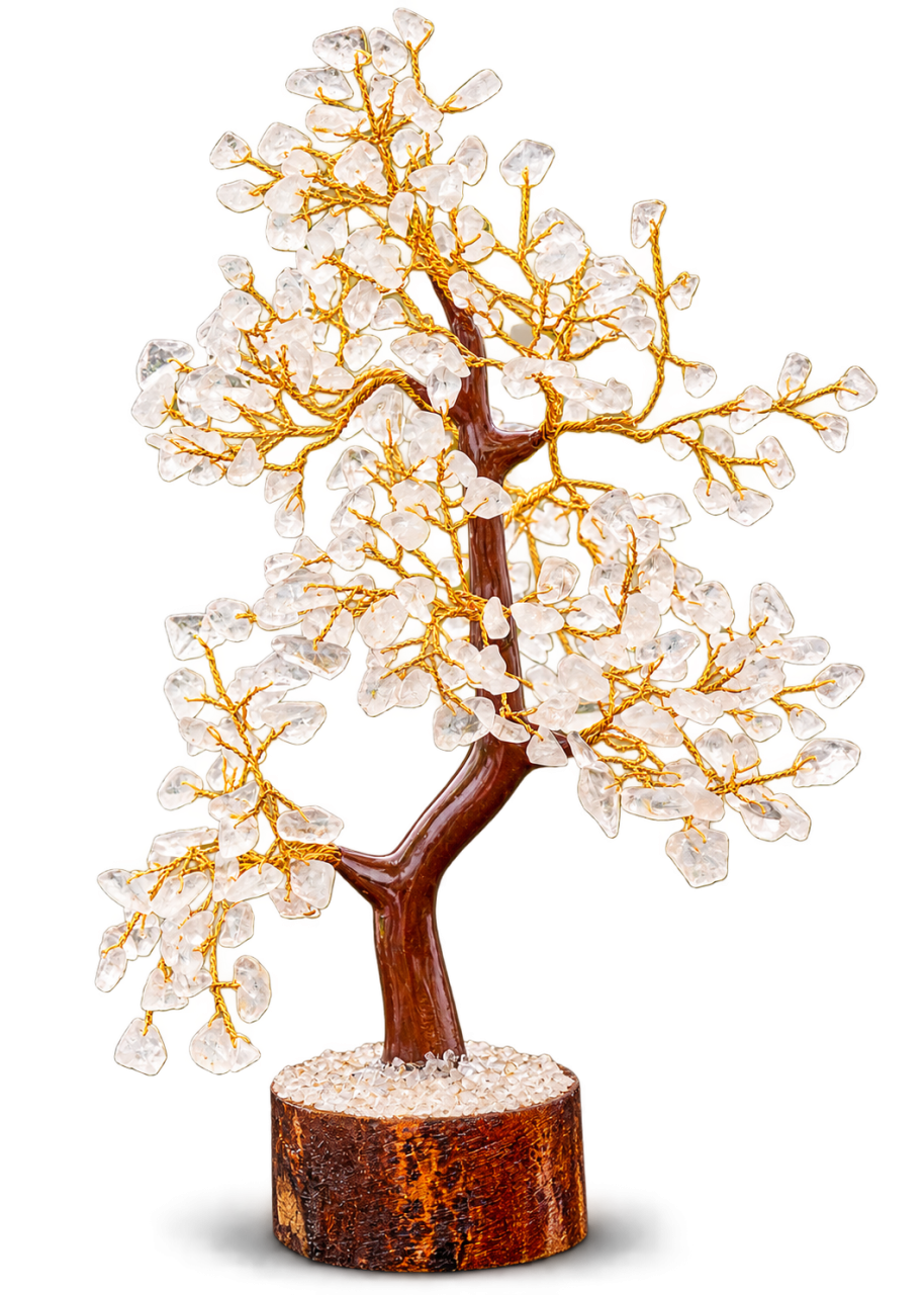 Clear Quartz Crystal Gemstone Bonsai Tree