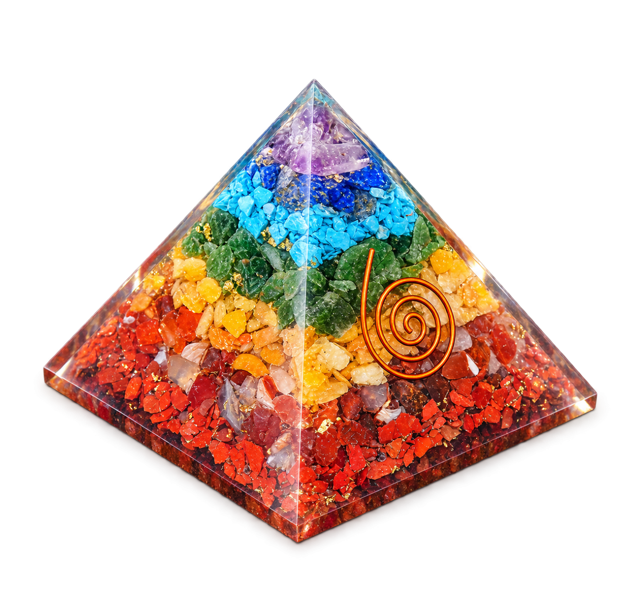 7 Chakra Orgonite Crystal Pyramid