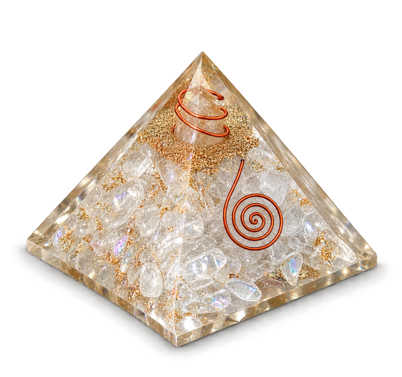 Clear Quartz Orgonite Crystal Pyramid
