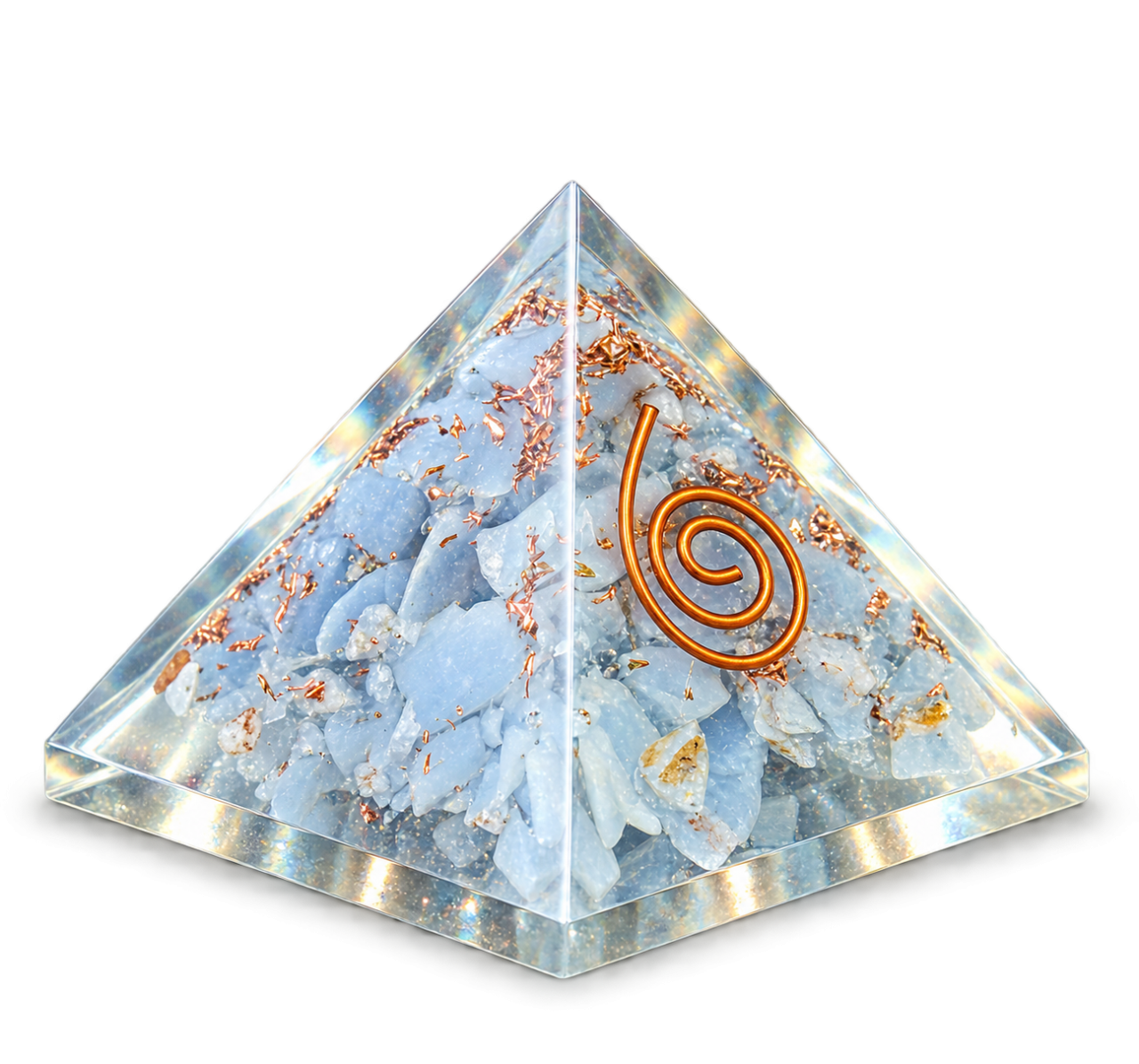 Aquamarine Orgonite Crystal Pyramid