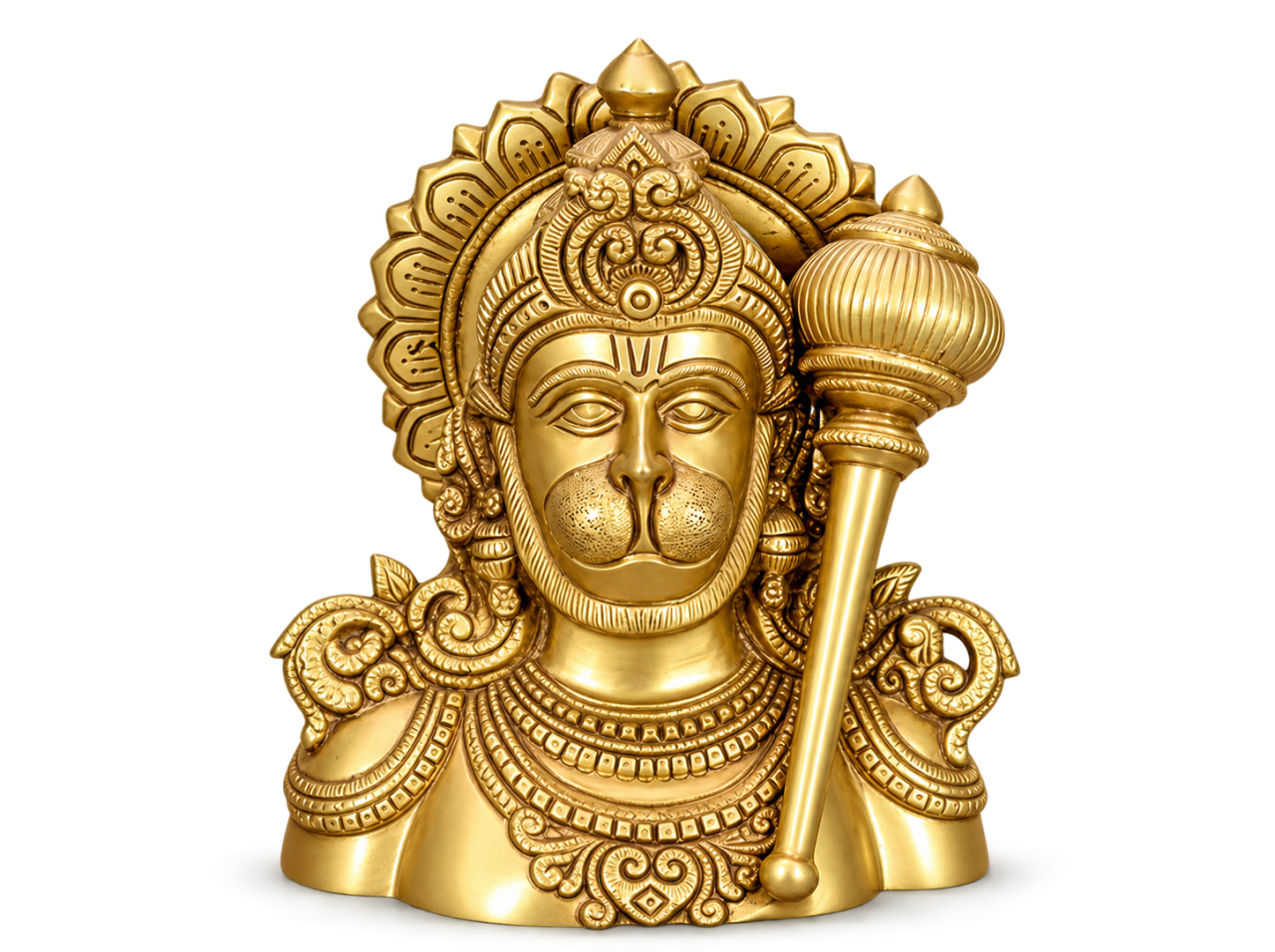 Lord Hanuman Brass Bust Statue