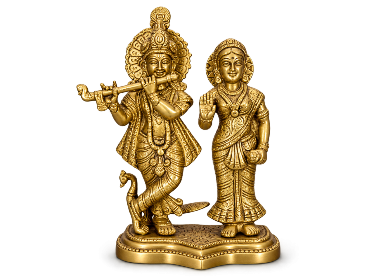 Handcrafted Radha Krishna Brass Idol