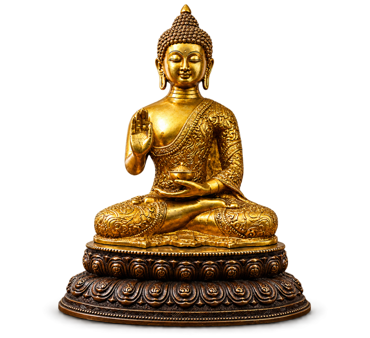 Golden Buddha Brass Statue