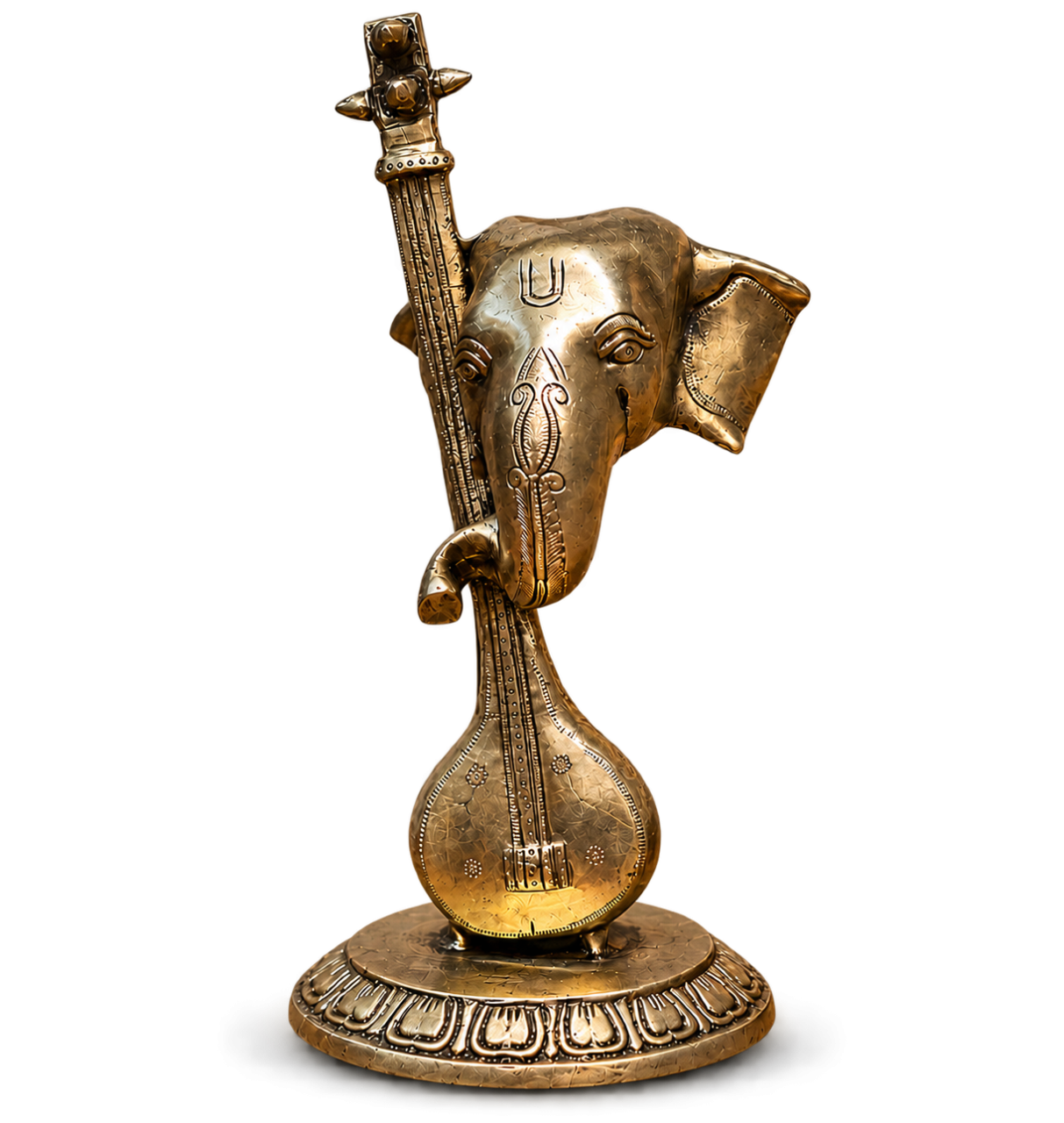Lord Ganesha Veena Brass Idol