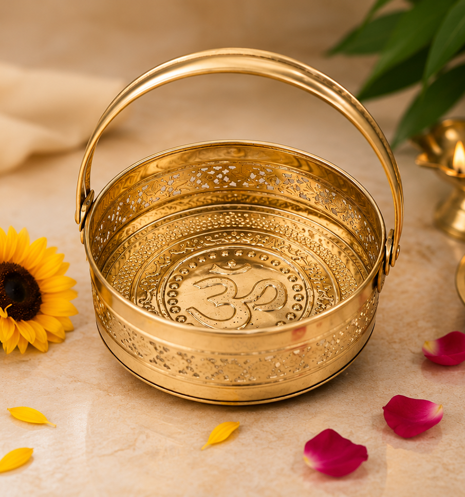 Brass Flower Basket