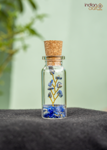 Mini Sodalite Gemstone Tree in Glass Bottle with Cork Lid