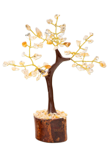 Citrine Gemstone Tree on Wooden Base