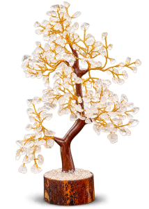 Clear Quartz Crystal Gemstone Bonsai Tree