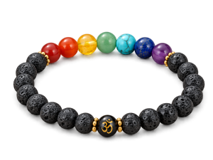 7 Chakra Lava Stone Om Energy Bracelet