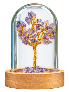 Amethyst Gemstone Tree in Glass Dome
