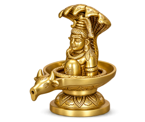 Brass Shiva Lingam with Nandi & Snake Idol