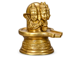 Brass Shivling with Divine Faces