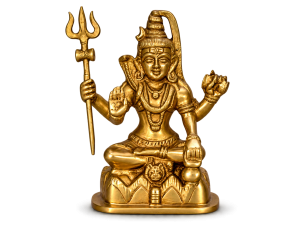 Brass Lord Shiva Meditation Statue with Trishul