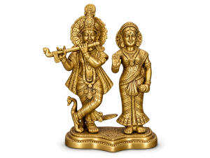 Handcrafted Radha Krishna Brass Idol