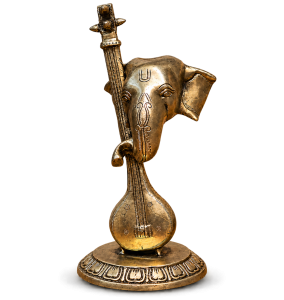 Lord Ganesha Veena Brass Idol